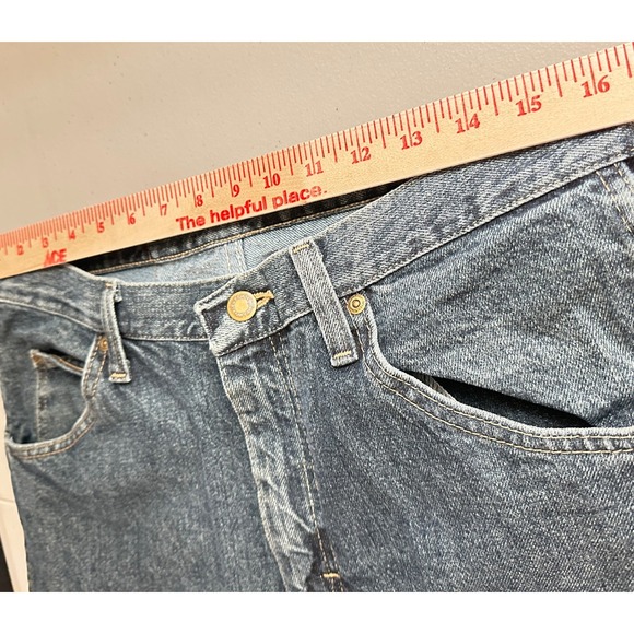 Wrangler Regular Fit Jeans Mens 32x34 Dark Wash Excellent 965T1QS Straight Leg - Picture 8 of 11